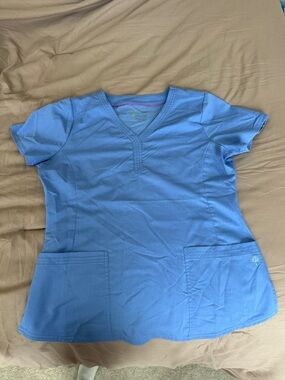 healing hands Light Blue Scrub Top